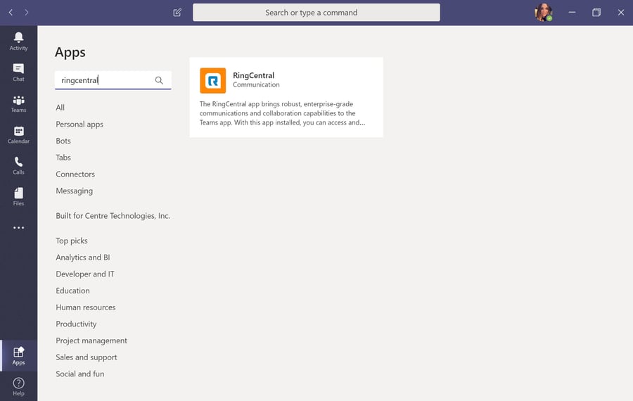 RingCentral for Microsoft Teams